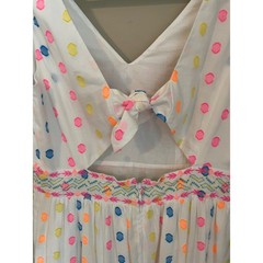 Lilly Pulitzer Charleen Maxi Dress Size 4 Clip Dot Floral Embroidered Tie Back