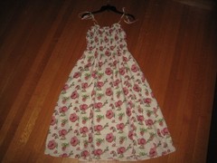Forever 21 Poppy Flower Maxi Dress With Tie straps Size S/M