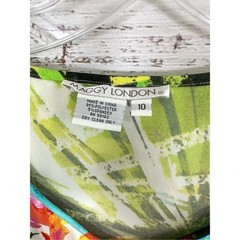 Maggy London Women&rsquo;s Abstract Flutter Sleeve Top Dress Multicolor Size 10