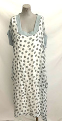 GERSHON BRAM BUBBLE MIDI DRESS-SHORT SLEEVES-WHITE & GREY-POLKA DOTS-SZ L-NWT