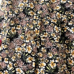 Mid Length Floral stretchy Button-Down Dress With Removable Bow Size medium￼