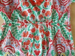 Boden Fringe Trim Detail Kaftan Maxi Dress NWT US 6 Bright Papaya Orange Green