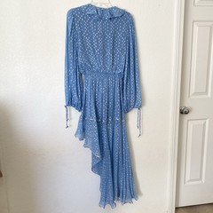 Rococo Sand Hi-Low Asymmetrical Metallic Dress