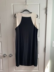 J Jill Wearever Black White Colorblock Sleeveless Knit Midi Dress Sz 1X
