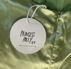 Princess Polly Megan Mini Dress Size 6 NWT Satin Slip Green Fairy Keyhole Y2K