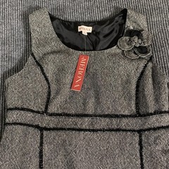 Merona Dress Womens 14 P Gray Metallic Shiny Pull Over Lined Formal Wedding NWT