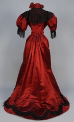 1890s Queen Gothic Bustle Dinner Dress Victorian Renaissance Theatre Ball Gowns