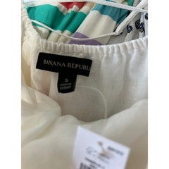 NWT Banana Republic Halter Mini Dress S White Backless A-Line Boho Beach Belted