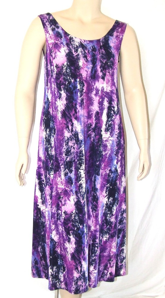 Travel Knit Dress, long A-Line Tank, Stretchy NO-IRON poly/span, #170