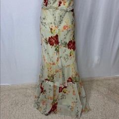 ASOS Women&rsquo;s Halter Ruffle Floral Maxi Dress Size 12 Cream NWOT