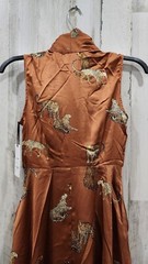 UNIQUE VINTAGE Rust & Leopard Cat Print Swing Dress with POCKETS Size SMALL**NEW