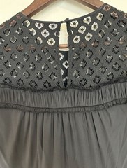 Cinq a Sept Octavia Mini Dress Size 2 Smocked Eyelet Black Silk Cotton
