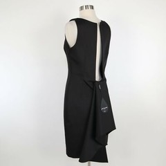 John Paul Ataker Cocktail Dress Womens 8 Black Backless Ruffle Sleeveless $700