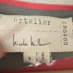 Nicole Miller Artelier Pink and Grey Striped Bodycon Rayon Mini Dress Size S