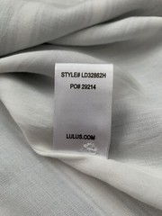 Lulus Dress Blue Striped Button-Front V-Neck Lined Large L