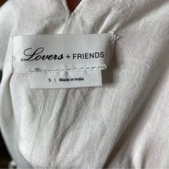 Lovers + Friends 100% Cotton White Halter Wrap Dress S