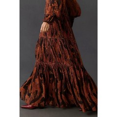 NWT❤️FARM RIO SHEER PRINTED TIERED MAXI DRESS szS