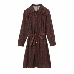 La Redoute Leopard Buttoned Down Shirt Dress Size 10 Belted Fitted RRP £65