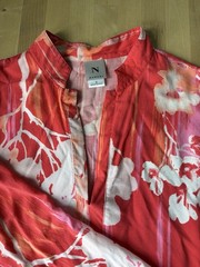 Natori Pink Floral Tunic Midi Dress Size S 100% Rayon Resort Beach Vacation