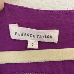 Rebecca Taylor Dress Womens Size 6 Knee Length Tie Sash Purple Lined B5