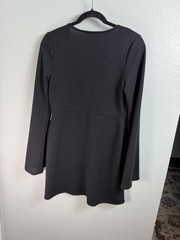 Pie In The Sky Black Textured Wrap Dress With Tie At Side Size L