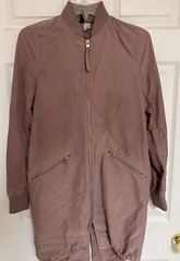 H&M Divided Long Mauve Jacket Size 2