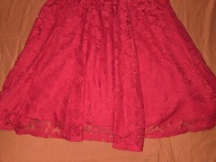 Roz&Ali Red Lace Sleeveless A-Line Floral Dance