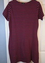 Sail to Sable Size M Navy Red Stripe Nautical Cotton T-Shirt Dress NWT $98