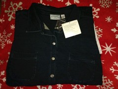 Quacker Factory Dream Jeanne&rsquo;s Button Down Dress With Tie 2x Dark Indigo