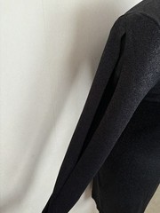 Mint Velvet Black Metallic Sparkle Cut Out Sheer Inlay Sleeve Knit Dress Size 8