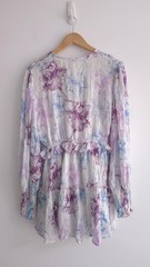 Chameleon Clothing Purple Blue Long Sleeve Mini Dress Beaded Sequin Sz 8 12 New