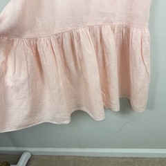 Mara Hoffman Women&rsquo;s Linen Dress Size M Salmon Pink Ruffle Hem W/ Belt