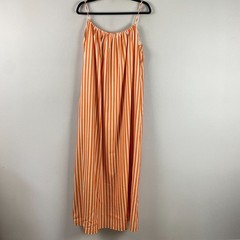 Petal and Pup Lumina Maxi Dress Sz Medium Sleeveless Pockets Orange Beige Stripe