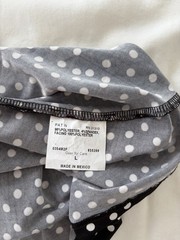 AGB Black And White Polka Dot Sleeveless Keyhole Swing Dress Size L