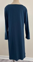 EILEEN FISHER Womens Sz Small Blue Tencel Bell Long Sleeve Stretch Dress EXC