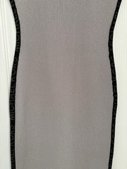 Michael Kors Women&rsquo;s M Gray/Black Ribbed Knit Bodycon Long Dress Crew Neck Zip