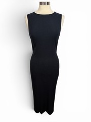 O.P.T. Black Ribbed Open Back Bodycon Maxi Dress, Small