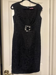 Eliza J Black sleeveless brocade cocktail dress SZ 6
