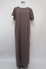 3 Piece Set Marble Open Kimono Abaya & Slip Dress Muslim Maxi Dress Deep Taupe