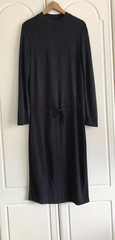 Samsoe &Samsoe Black High Neck Drawstring Feature Soft Cupro Maxi Dress Size S