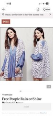 Free People Womens Tunic Mini Dress Rain or Shine Boho Lightweight Size S