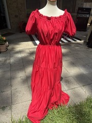 FEEL LIKE MOVING MAXI DRESS FLYING TOMATO Anthropologie Large Red