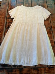terzo millennio linen dress Shift Beige Embroidered Linen Made In Italy L