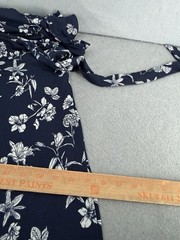 41 Hawthron Dress Womens 2X Navy White Flutter Sleeve Botanical Garden Office