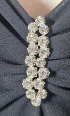 VTG Besty Adams Dress 8 Formal Hi-Low Gown Black Chiffon Rhinestones Fairycore