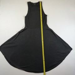 PrAna Women&rsquo;s M Black Ribbed Knit Fit & Flare Dress Sleeveless Midi Pockets Yoga