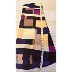 Charlie Jade 100% Silk Geometric Halter Shift Dress Purple Ivory Size Large