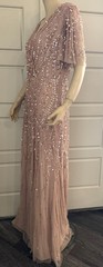 Mac Duggal 35109 Beaded Leaves Butterfly Sleeve Gown – Size 12 (FLK# 1146 B)