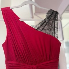 Bcbg red one shoulder maxi