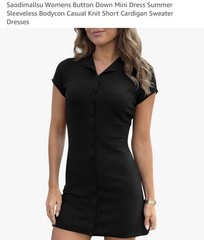 womens black Button Down Mini dress